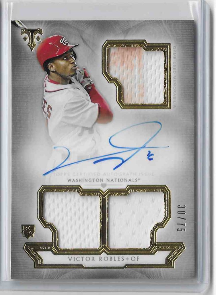 2018 Topps Triple Threads Jersey Autograph RFPAR-VR Victor Robles Silver